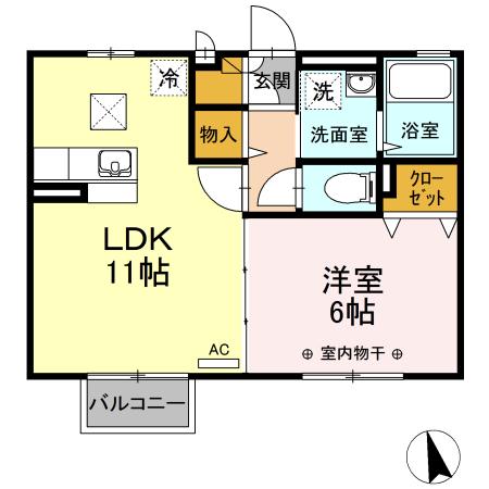 サンハイム フォレスト II(1LDK/1階)の間取り写真