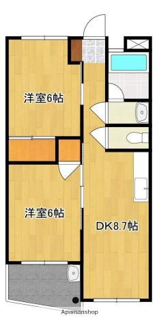 クボタマンション(2DK/1階)の間取り写真