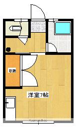 メゾン三四郎(ワンルーム/2階)の間取り写真