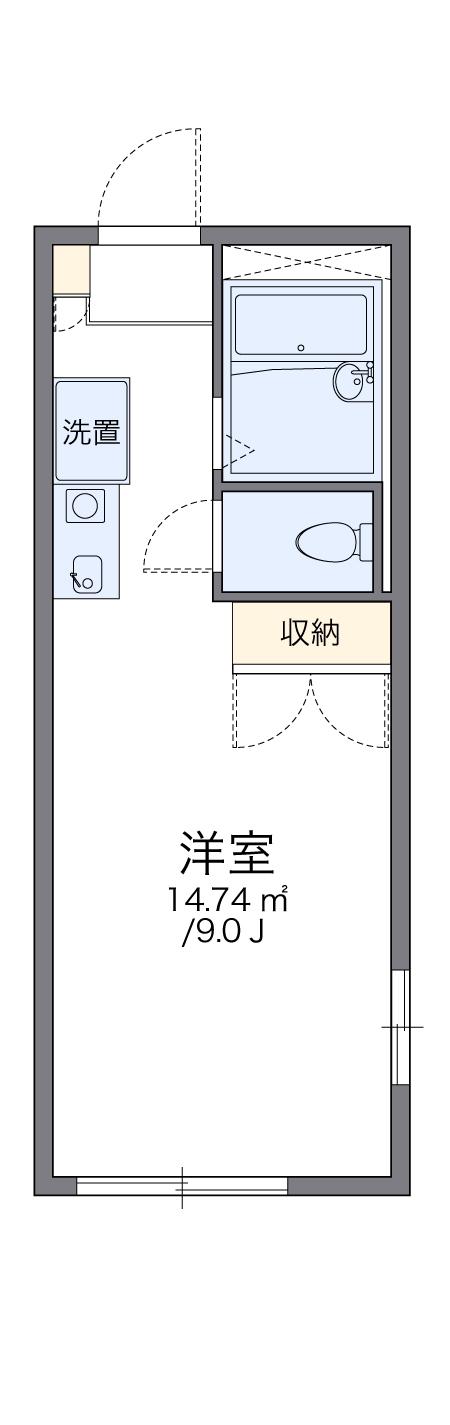 レオパレスハピネス昭和(1K/1階)の間取り写真