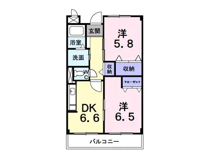 プロムナ-ド.N(2DK/3階)の間取り写真