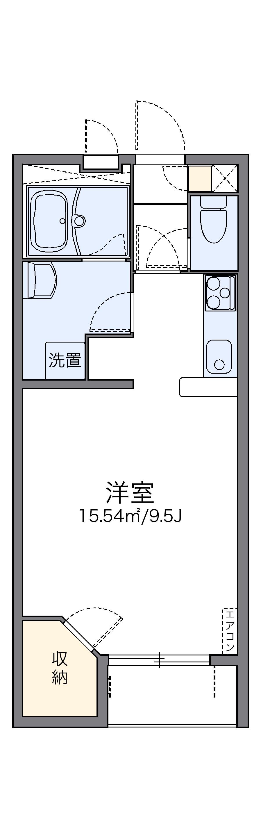 レオネクストラ フォンテーヌ(1K/2階)の間取り写真