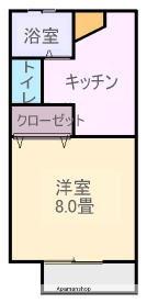 パーソナルマンション富士Ⅰ(1DK/1階)の間取り写真