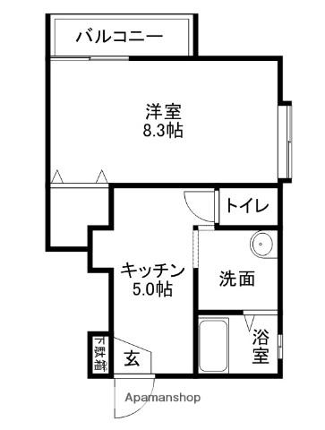 パーソナルマンション富士Ⅱ(1DK/2階)の間取り写真