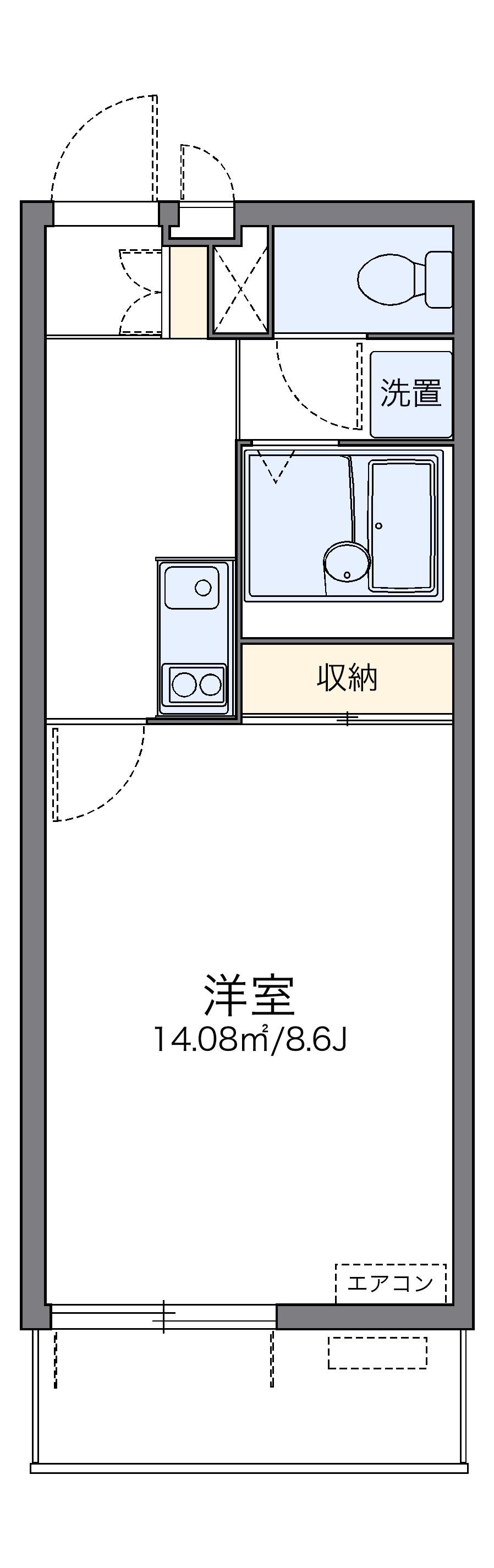 レオネクストKAZU(1K/1階)の間取り写真