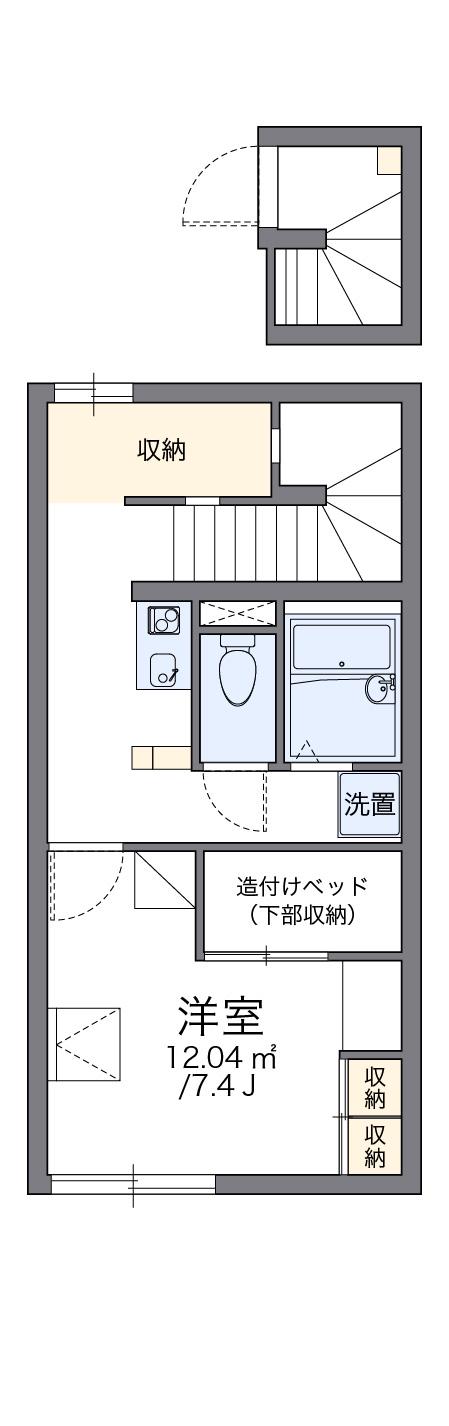レオパレスファミーユⅢ(1K/2階)の間取り写真