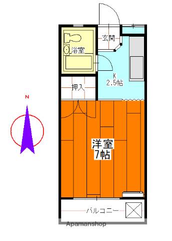 メゾンシーマ(1K/1階)の間取り写真