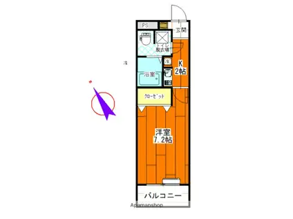 SUNRISE21(1K/3階)の間取り写真