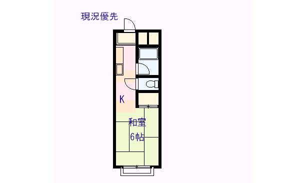 コスモガーデン(1K/2階)の間取り写真