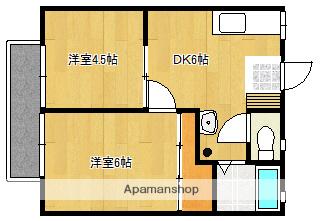 ハイツ築地(2DK/2階)の間取り写真