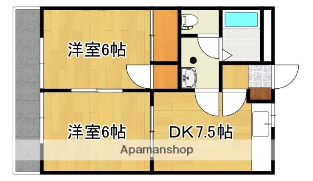 ドリームタウン大里(2DK/1階)の間取り写真