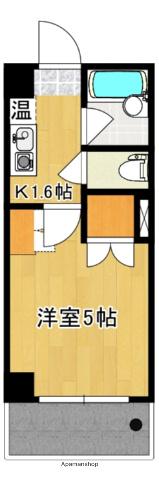 レジデンスカープ甲府(1K/8階)の間取り写真