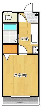 サンハウスー2(1K/1階)の間取り写真