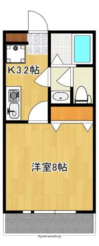 GREEN ROOF(1K/4階)の間取り写真