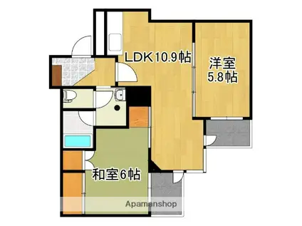 アップルハウス飯野 2号館(2LDK/2階)の間取り写真