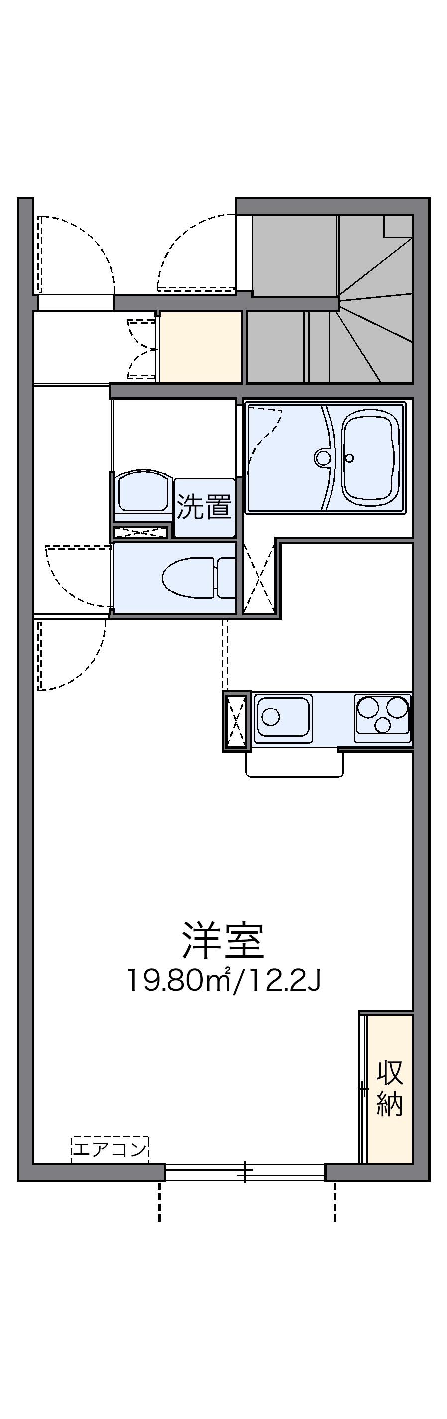 レオネクスト紫石(1K/1階)の間取り写真