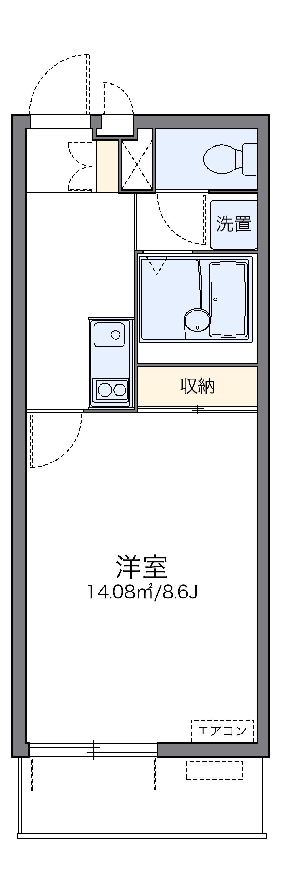 レオネクストKAZU(1K/4階)の間取り写真
