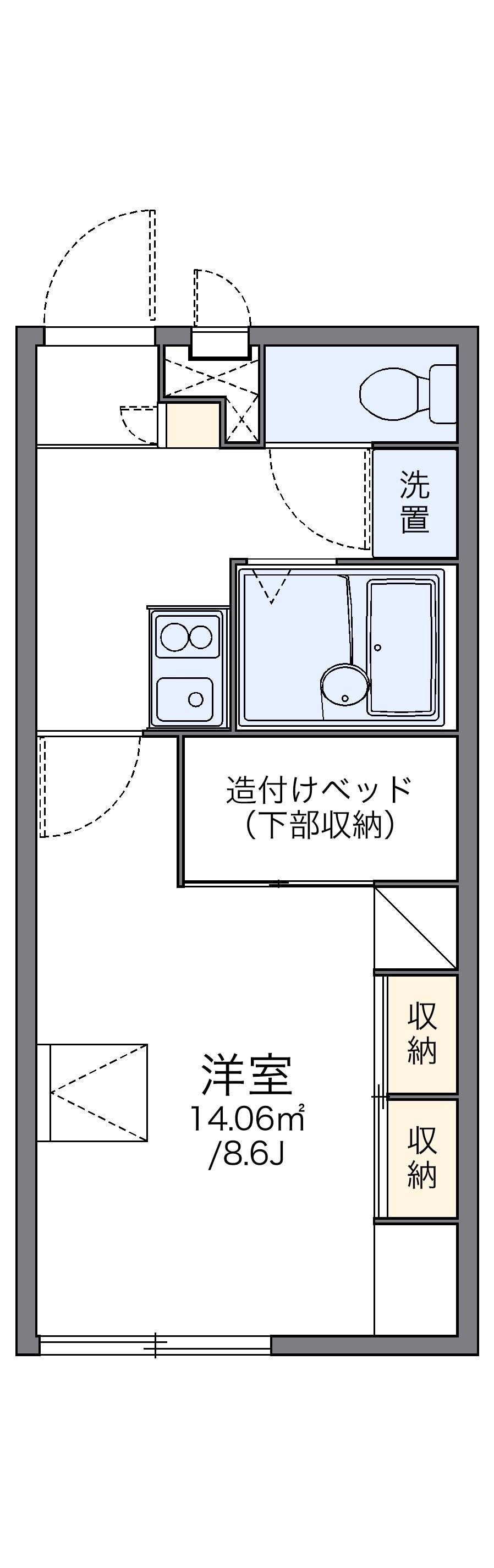 レオパレス木屋(1K/1階)の間取り写真