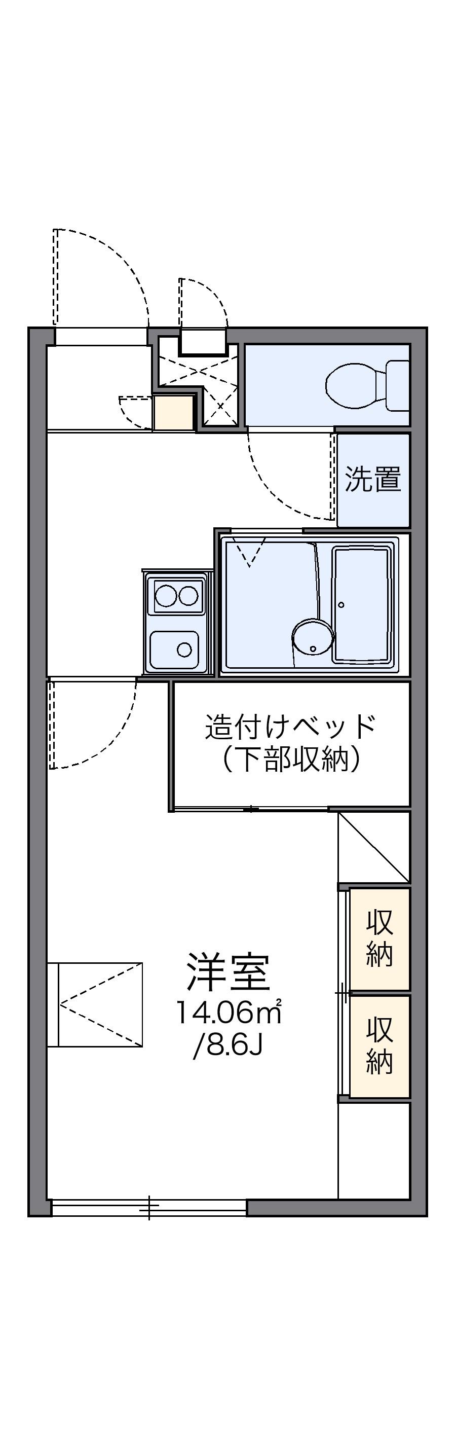 レオパレスハーモニー八田(1K/2階)の間取り写真