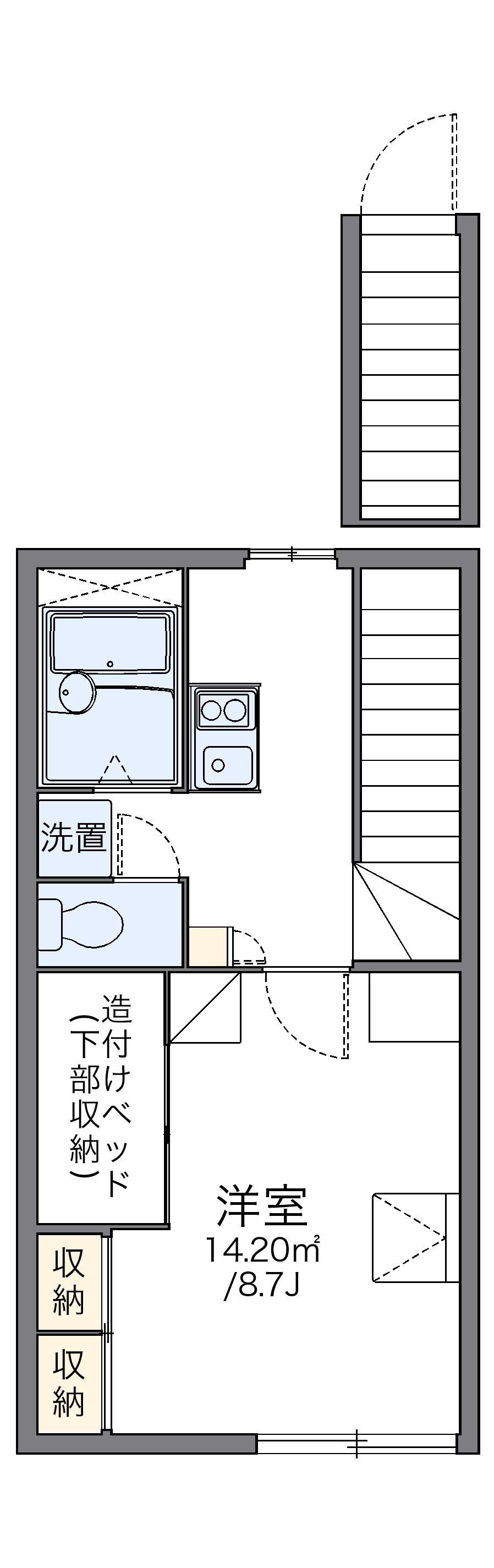 レオパレスきずな(1K/2階)の間取り写真