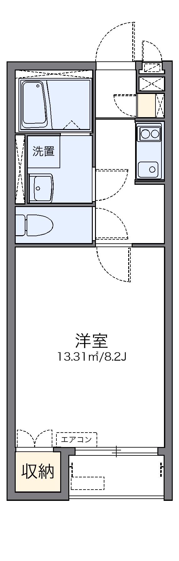 レオネクストベレタ(1K/2階)の間取り写真