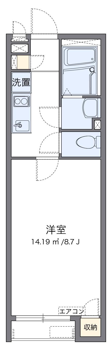 ミランダJINⅣ(1K/2階)の間取り写真