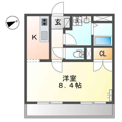 エクストラグライドY&S(1K/2階)の間取り写真