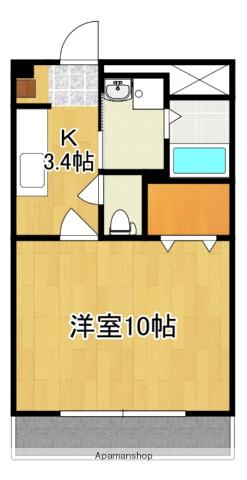 メゾンヴェルデュールⅡ(1K/1階)の間取り写真