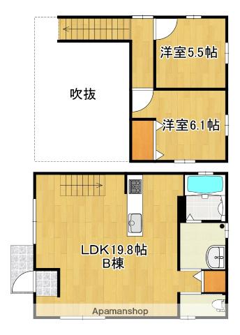 中央本線 竜王駅 徒歩25分 2階建 築8年(2LDK)の間取り写真
