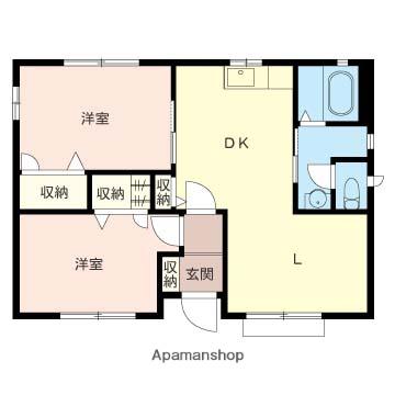 中央本線 竜王駅 徒歩18分 1階建 築19年(2LDK)の間取り写真