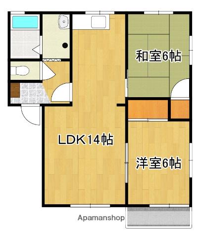 シティ長田B棟(2LDK/2階)の間取り写真