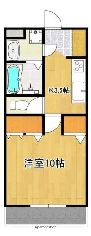 ラ・モールTKS(1K/3階)の間取り写真