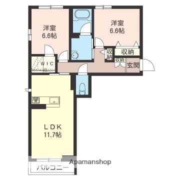シャーメゾン アジュール(2LDK/2階)の間取り写真