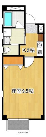 クレストサイトⅡ(1K/2階)の間取り写真