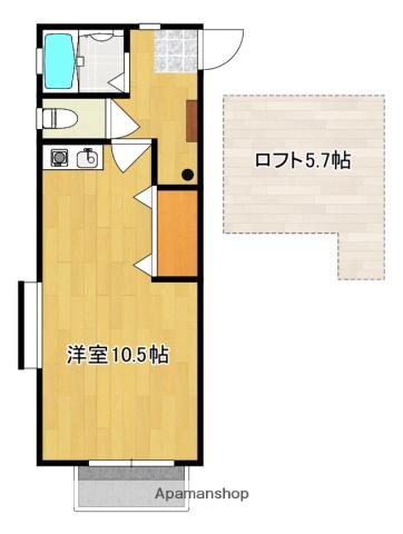 コーポ泉長塚(ワンルーム/2階)の間取り写真
