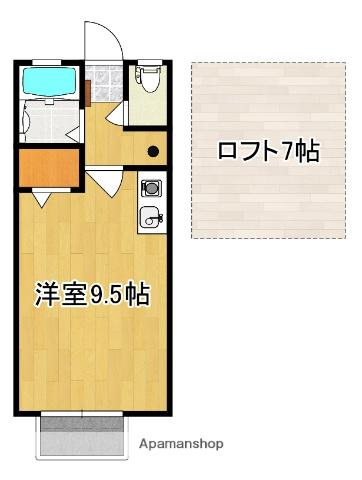 コーポ泉長塚(ワンルーム/2階)の間取り写真