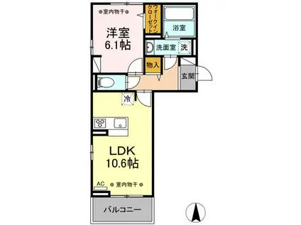 メゾンソレイユ(1LDK/3階)の間取り写真