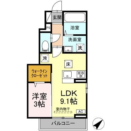コーポTMT(1LDK/1階)の間取り写真