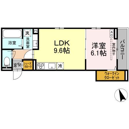 CAREER POCKET A(1LDK/3階)の間取り写真