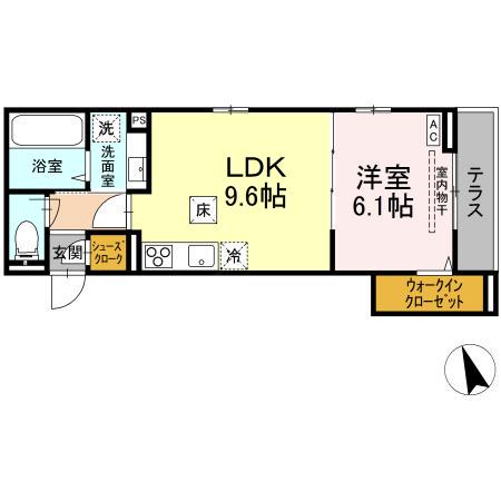 CAREER POCKET A(1LDK/1階)の間取り写真