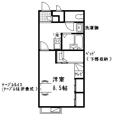 レオパレスアグリ(1K/2階)の間取り写真