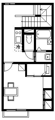レオパレスファミーユⅢ(1K/2階)の間取り写真