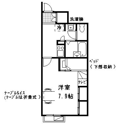 レオパレスSTAGEA(1K/1階)の間取り写真