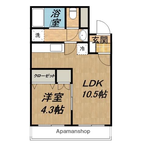 ガーデンアネシス(1LDK/1階)の間取り写真