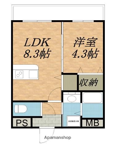 アライブビル(1LDK/4階)の間取り写真