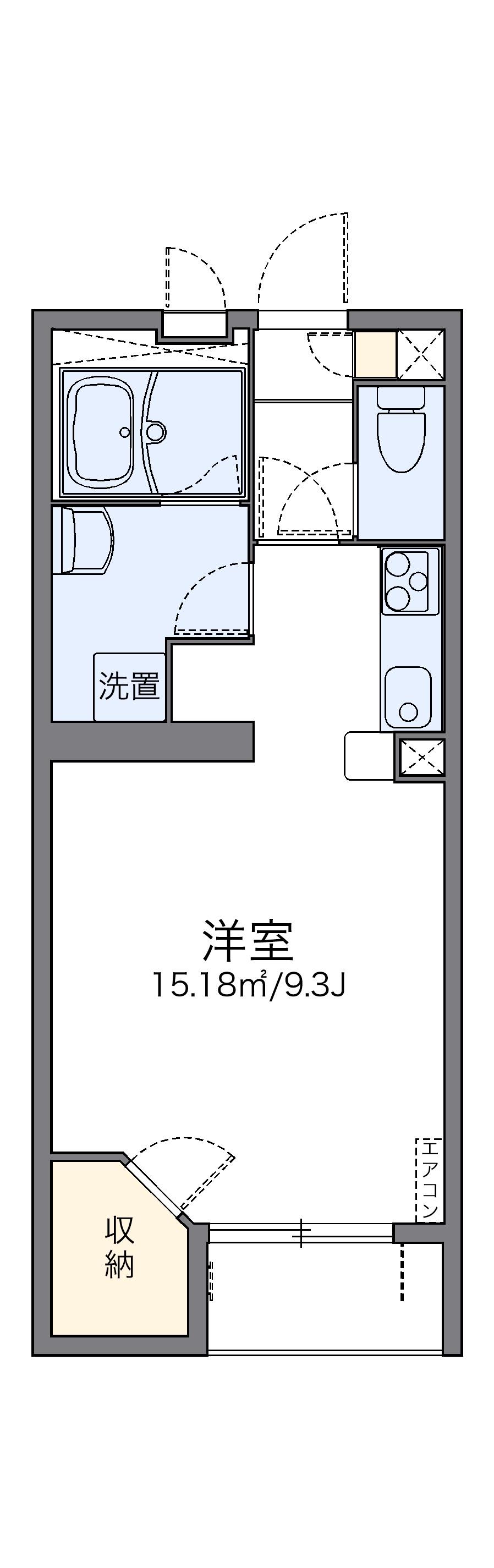 レオネクストCRIB塚間(1K/2階)の間取り写真