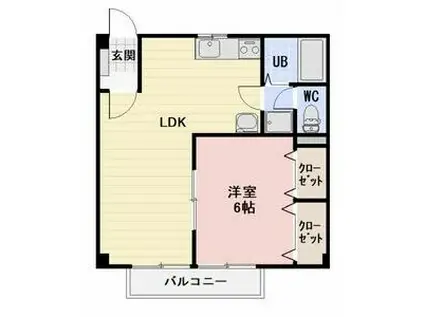 ファミーユ新村A(1LDK/2階)の間取り写真