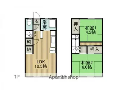 四賀ハウス3号棟(2LDK/1階)の間取り写真