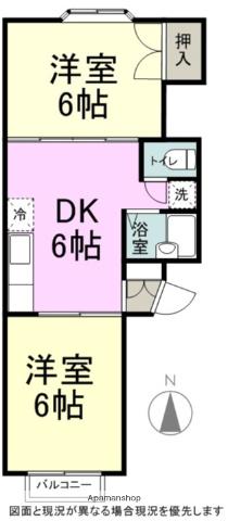 コーポタカギ(2DK/2階)の間取り写真