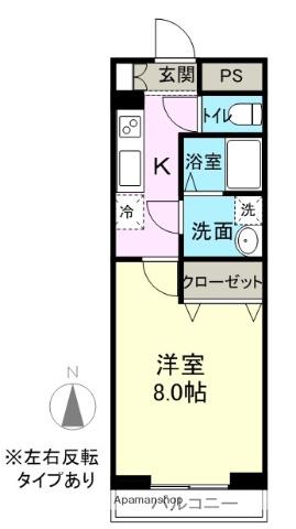 サクセス広丘(1K/1階)の間取り写真